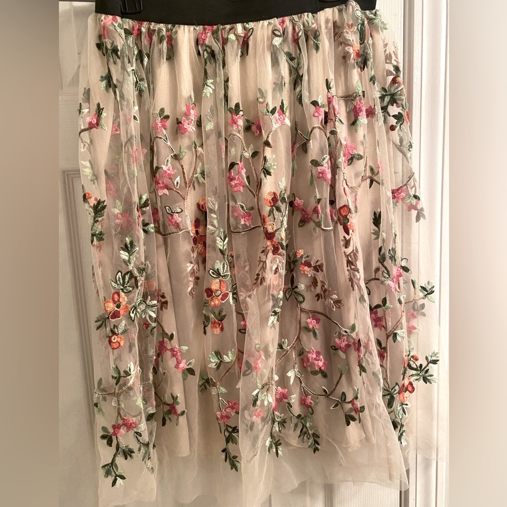 Sheer floral skirt